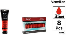 Farba akrylowa kadmowo-czerwona 35ml (8szt) - Artix