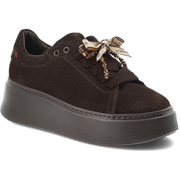 Chebello Brązowe Sneakersy Zamszowe Obuwie Damskie