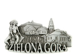 Magnes metalowy panorama Zielona Góra