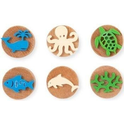 Stemple drewniane Morskie Zwierzęta 6szt