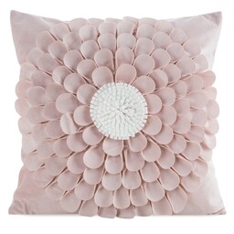 Eurofirany Poszewka dekoracyjna 45x45 Flores 2 pudrowa zdobiona