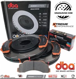 Przednie klocki DBA Xtreme Performance + NACINANE tarcze