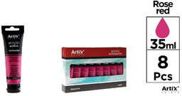 Farba akrylowa różowo-czerwona 35ml (8szt) - Artix