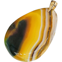 Naturalny Agat Piękny Wisiorek Złote Srebro Unikat