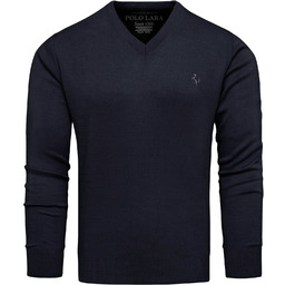 Sweter męski w serek ciemny granatowy Recea