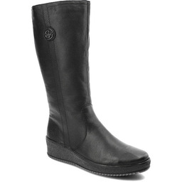 Czarne Kozaki Rieker Skórzane Obuwie Damskie