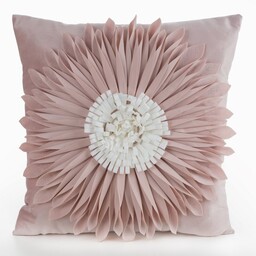 Eurofirany Poszewka dekoracyjna 45x45 Flores 3 pudrowa zdobiona