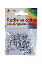 Ruchome oczka samoprzylepne 4 mm 200 szt Shan