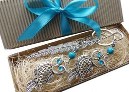 ZESTAW ZAKŁADKA DO KSIĄŻKI BRELOK SOWY NA PREZENT