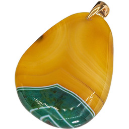 Naturalny Agat Wisiorek Złote Srebro Unikat