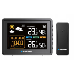 Stacja Pogody Blaupunkt WS30BK LCD Ściemniacz Zegar Czujnik