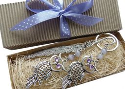 ZESTAW ZAKŁADKA DO KSIĄŻI BRELOK SOWY NA PREZENT