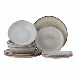 Bloomingville SANDRINE Zestaw Obiadowy 12 El. / Beżowy