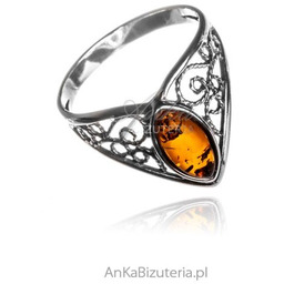 ankabizuteria.pl Pierścionek srebrny z bursztynem