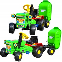 Zestaw Traktor Traktorek Na Pedały Z Przyczepką.