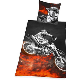 Pościel Motor Motocykl Ścigacz Bike bawełniana 140x200 młodzieżowa