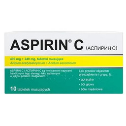 Aspirin C Tabletki musujące 0,4g+0,24g, 20 tabl. BAYER