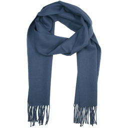Szalik V.FRAAS Ciemny Niebieski, Jednokolorowy z Frędzlami, Jesienno-Zimowy,
