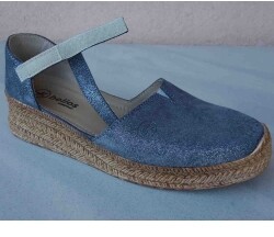 HELIOS Skórzane espadryle damskie SZARE nr 39