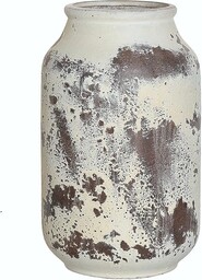 Rustykalny wiejski duży wazon ceramiczny, bielony wazon