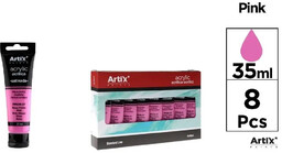 Farba akrylowa różowa 35ml (8szt) - Artix