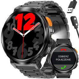 SMARTWATCH MĘSKI GRAVITY GT23-1 - LATARKA, DODATKOWY PASEK