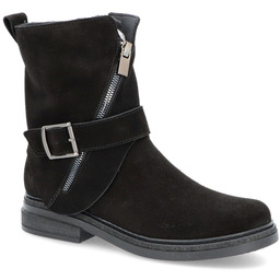 Płaskie botki ze skóry - TYMOTEO G1067 CZARNE