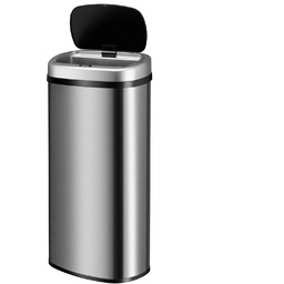 SREBRNY AUTOMATYCZNY KOSZ NA ŚMIECI ODPADY 70L CZUJNIK