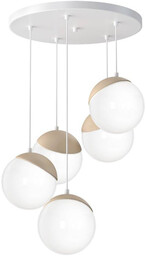 Lampa wisząca nowoczesna szklana kula SFERA WOOD V
