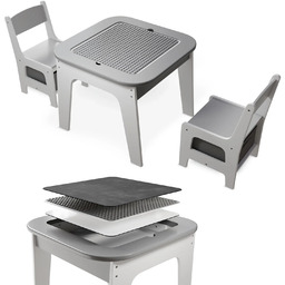 ZESTAW DZIECIĘCY STÓŁ STOLIK STOLICZEK DREWNIANY 2 KRZESŁA