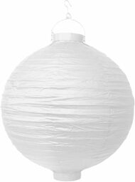 Świecący ogrodowy lampion papierowy 30 cm, biały, 1