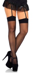 Plus Size Sheer Stockings Black