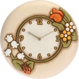THUN, Ręcznie zdobiony ceramiczny zegar ścienny z biedronką