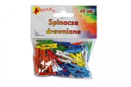 Spinacze drewniane klamerki kolorowe 2.5 cm 48 szt