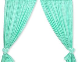 Bobono Zasłonki do pokoju dziecięcego- Wiszące serduszka białe