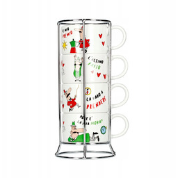 Zestaw 4 Filiżanek Bialetti Italia do Cappuccino