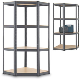 REGAŁ NAROŻNY METALOWY MAGAZYNOWY 160x75x40CM 320KG PIWNICA GARAŻ