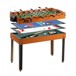 Stół do gier 4w1: cymbergaj, piłkarzyki, ping-pong, bilard