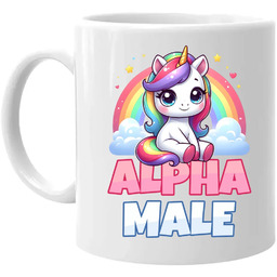 Alpha male - jednorożec z tęczą - kubek