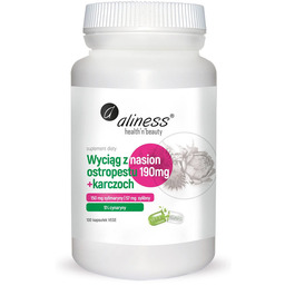 ALINESS Wyciąg Z Nasion Ostropestu 190mg+Karczoch 100vegcaps