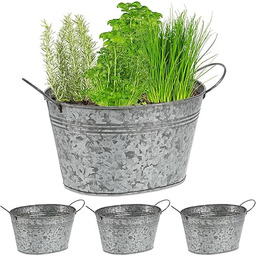 Relaxdays Wanna cynkowa, zestaw 4 szt., ocynkowana wanna