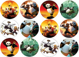 Opłatki na muffiny babeczki Kung Fu Panda