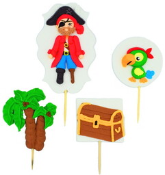 Pirat Figurka Cukrowa 2D Na Tort W Stylu