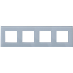 Ramka Biała Szklana Poczwórna Do Gniazd i Włączników