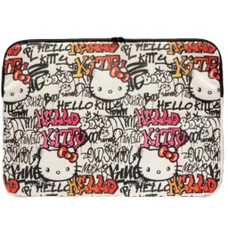 Hello Kitty Zip PU Tags Graffiti 14" Kolorowy