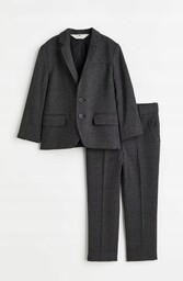 H&m ciemnoszary garnitur w jodełkę 92