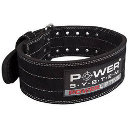 POWER SYSTEM Pas Powerlifting - Skórzany Czarny