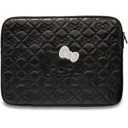 Hello Kitty Zip PU Quilted Bows 14" Czarny