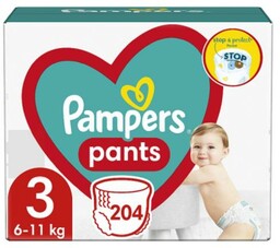 PAMPERS Pants Pieluchomajtki 6-11kg rozmiar 3, 204szt.