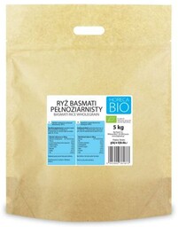 RYŻ BASMATI PEŁNOZIARNISTY BIO 5 KG HORECA